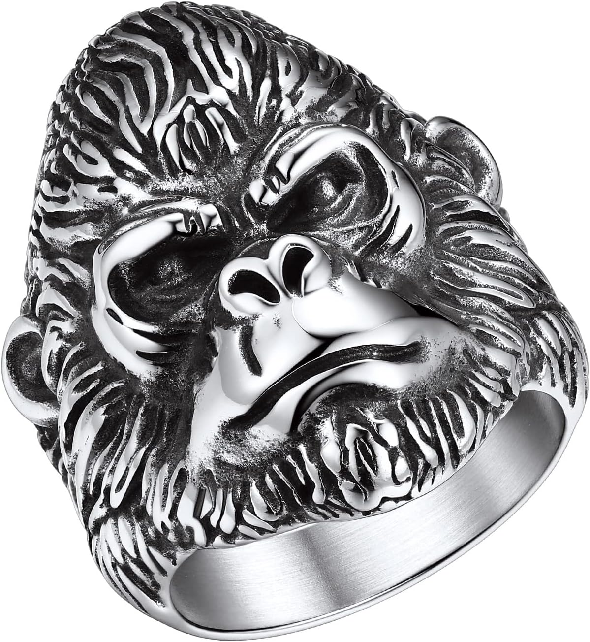 Mens Stainless Steel Ring Hip Hop Biker Rings Wild Animal Ring for